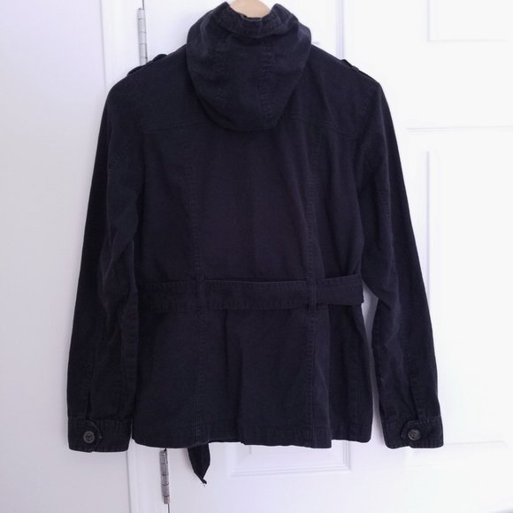 Bluenotes Black Utility Jacket With Belt M - Picture 3 of 7